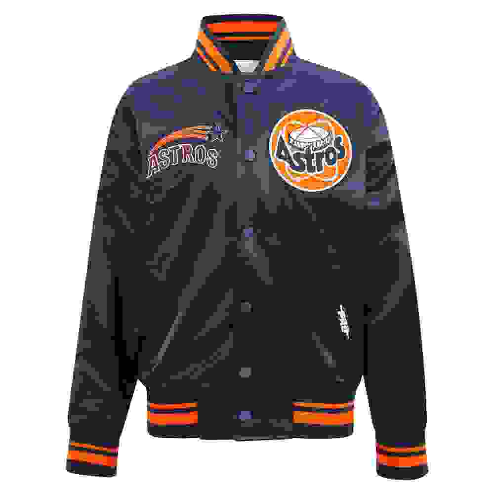 Pro Standard MLB Houston Astros Retro Classic Big Boys' Navy Rib Satin Jacket